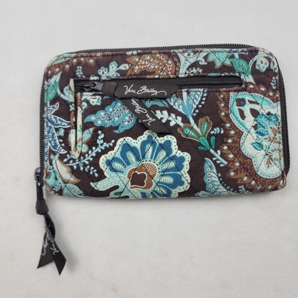Vera Bradley Jave Blue quilted printed wallet / clutch - Picture 2 of 7